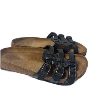 Birkenstock Birki's Women’s Xenia Dark Gray/Pewter Birko Flor Sandals Sz 38/7